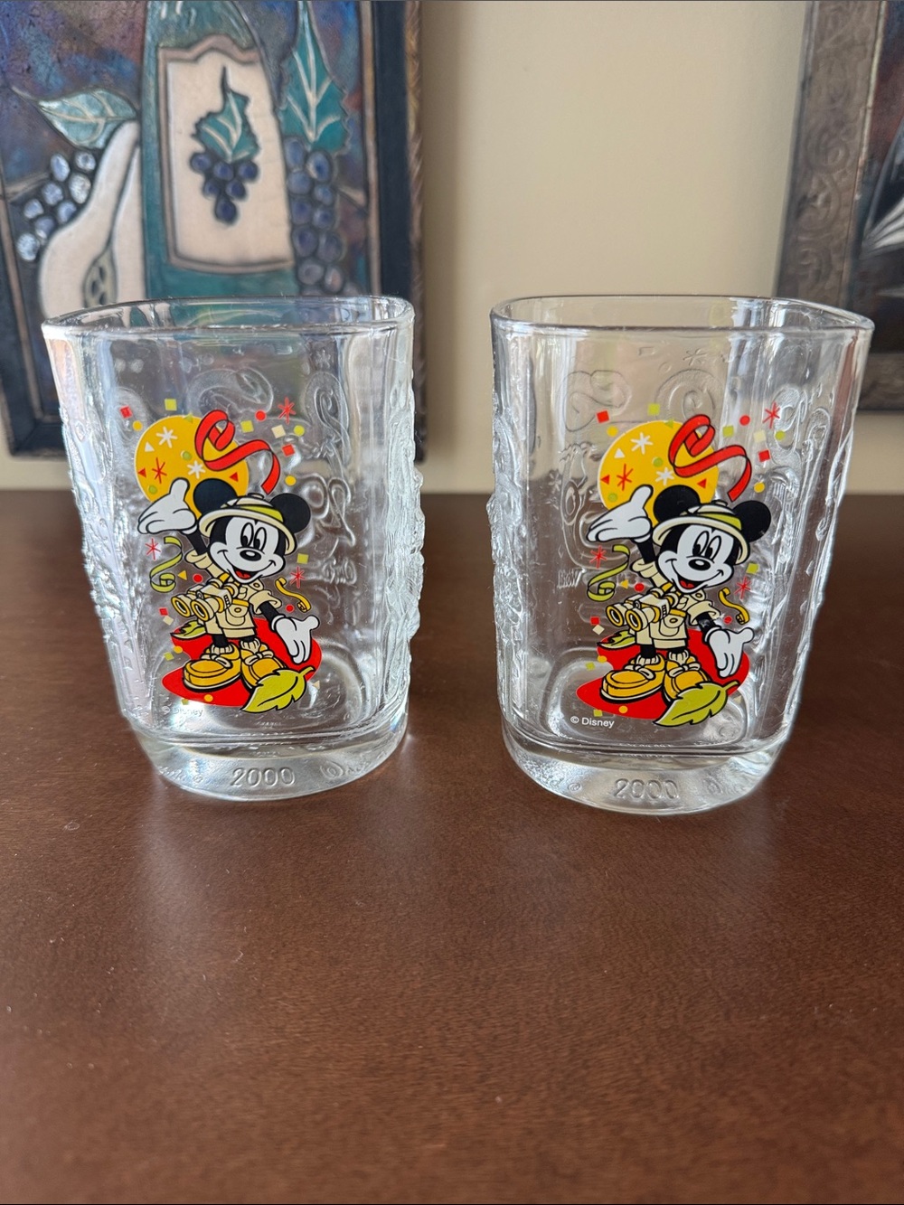Vintage 2000 McDonald's Disney World Animal Kingdom Glass Cups (Set of 2)
